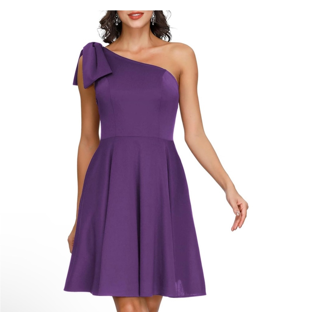 Jasambac Purple One Shoulder Dress Size 2XL